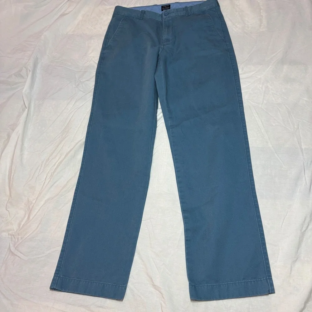 J‎ Crew The Bleecker Chinos Mens 31x32 Blue Cotton Flat Front Pants